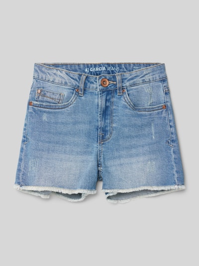 Garcia Korte jeans met franjes, model 'Rianna' Blauw - 1