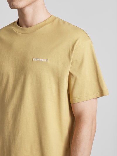 Carhartt Work In Progress T-Shirt mit Label-Stitching Modell 'SCRIPT' Beige 3