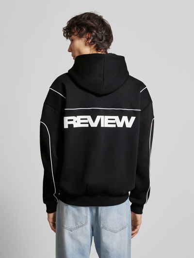 REVIEW Hoodie mit Label-Print Black 5