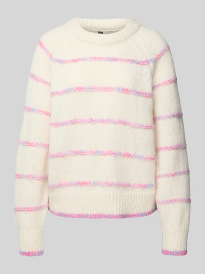 Pieces Regular Fit Strickpullover mit Raglanärmeln Modell 'NELIA' Offwhite 2