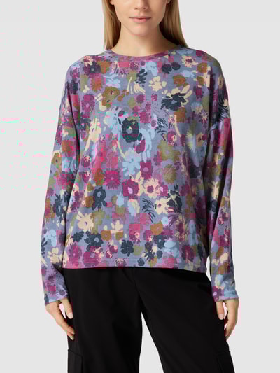 B.Young Shirt met lange mouwen en all-over motief, model 'Sky' Rookblauw - 4