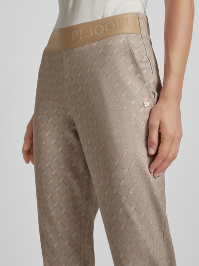 JOOP! Slim fit sweatpants met label in band Hazelnoot - 3