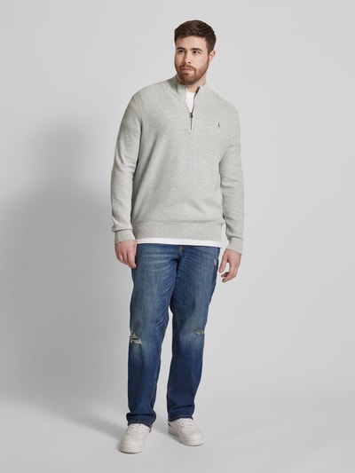 Polo Ralph Lauren Big & Tall Sweter z dzianiny PLUS SIZE z kołnierzem Średnioszary 1