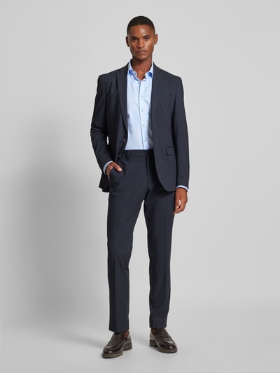 Eterna Slim Fit Businesshemd aus Uni Struktur Bleu 1