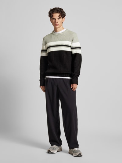 Jack & Jones Gebreide pullover met ronde hals, model 'SANDER' Lichtgrijs gemêleerd - 1