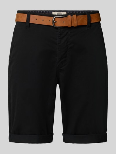 Produktfoto, Shorts mit Gürtel Modell 'MIKE' von Redefined Rebel in Schwarz, Regular Fit, brauner Gürtel, Eingrifftaschen, glatte Textur