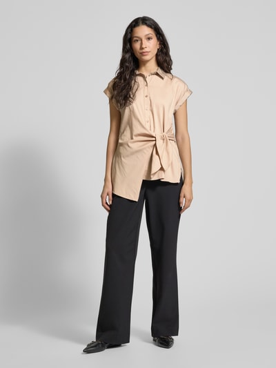 Milano Italy Regular fit overhemdblouse met knoopdetail Beige - 1