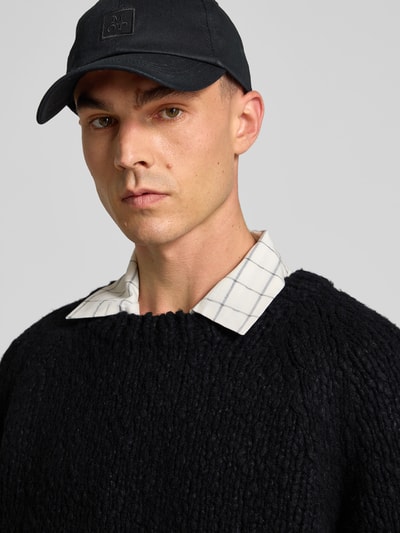 Closed Pullover in Strick-Optik BLACK 3