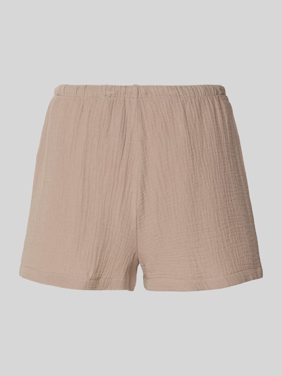 Produktfoto, Straight Fit Pyjama-Shorts mit Strukturmuster von Jake*s Casual in Beige, reine Baumwolle, elastischer Bund mit Tunnelzug