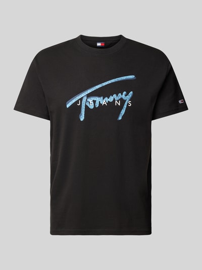 Tommy Jeans T-shirt z nadrukiem z logo Czarny 1