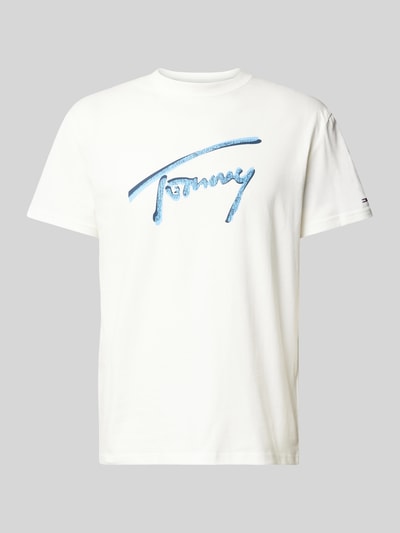 Tommy Jeans T-shirt z nadrukiem z logo Złamany biały 1