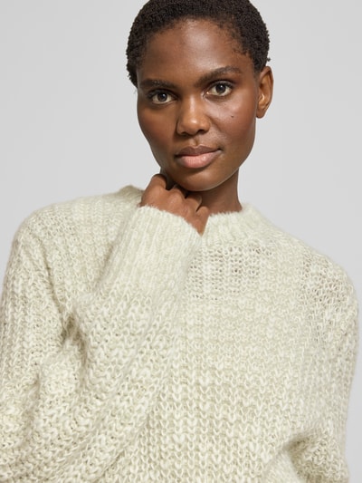 OPUS Gebreide pullover met ronde hals, model 'Palizia' Rietgroen - 3