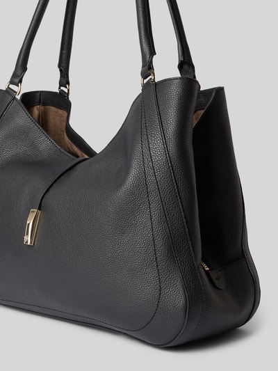 Produktfoto, Henkeltasche aus echtem Rindsleder Modell 'REAH MEDIUM TOTE' von BOSS in Schwarz mit fein genarbter Struktur, Damen Handtasche