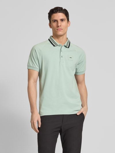 BOSS Green Regular fit poloshirt met labelbadge, model 'Paddy' Mintgroen - 4