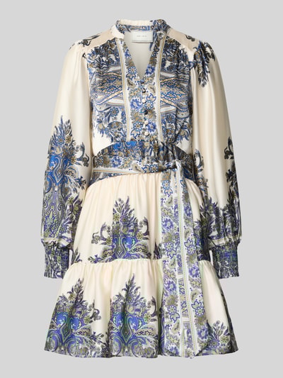 Neo Noir Tunikakleid mit Bindegürtel Modell 'MALFIDA' Blau 2