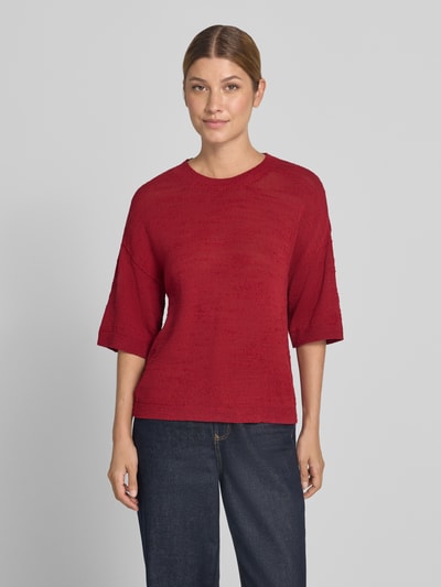 MSCH Copenhagen Gebreid shirt met 1/2-mouwen model 'Lauralynn' Donkerrood - 4