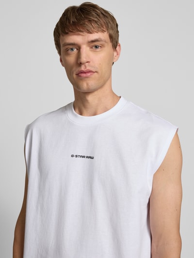G-Star Raw Tanktop met labelprint, model 'Boxy' Wit - 3