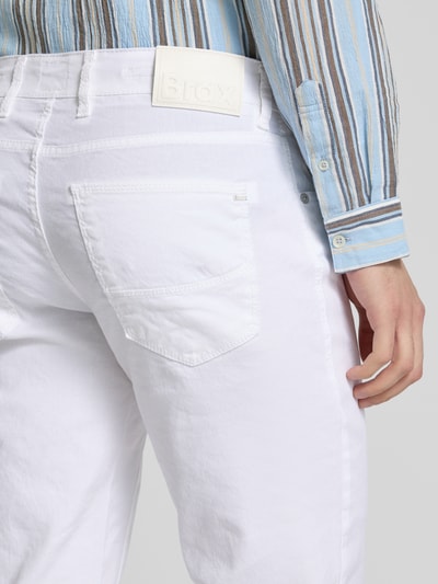 Brax Regular fit linnen broek in 5-pocketmodel, model 'CADIZ' Wit - 3