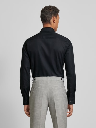 Bruun & Stengade Super slim fit zakelijk overhemd met haaikraag Zwart - 5