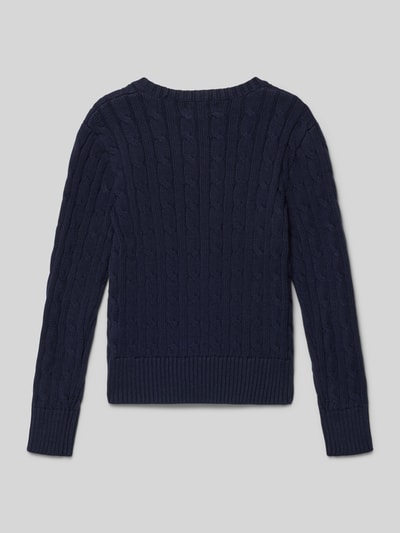Polo Ralph Lauren Teens Gebreide pullover met kabelpatroon en ronde hals Marineblauw - 3