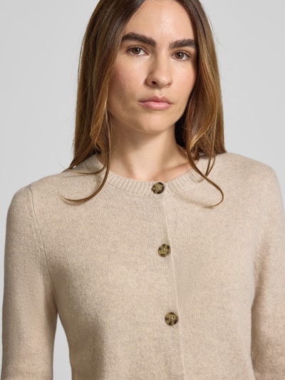 Christian Berg Woman Cardigan mit Rundhalsausschnitt und Knopfverschluss Beige Melange 3