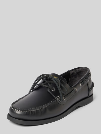 HUGO Loafer van echt leer model 'DARCY_BOAT_IT' Zwart - 1