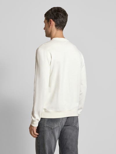 BOSS Orange Sweatshirt met labelstitching, model 'Westart' Offwhite - 5