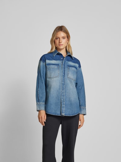 Victoria Beckham Oversized Jeanshemd mit Umlegekragen Bleu 4