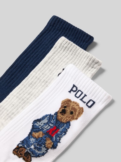 Polo Ralph Lauren Sokken met logostitching in een set van 3 paar, model 'Americana' Marineblauw - 2