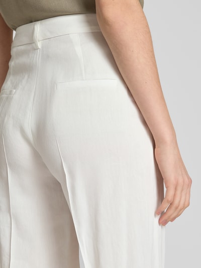 SEDUCTIVE Linnen broek met persplooien, model 'SHILOH' Offwhite - 3