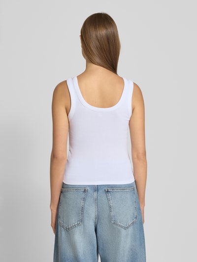 Guess Tanktop in Ripp-Optik mit Label-Detail Weiss 5