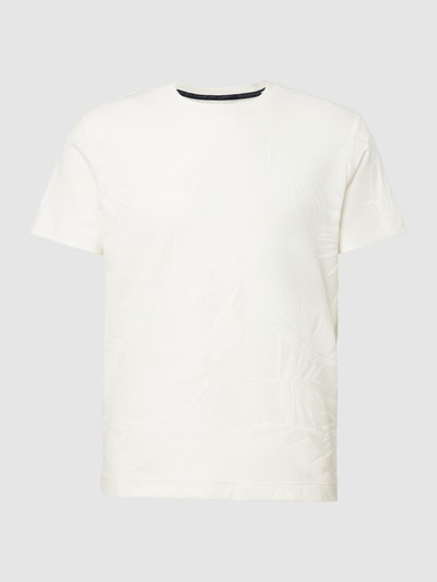 Tom Tailor T-shirt met structuurmotief, model 'jaquard' Offwhite - 2