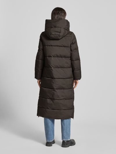 ECOALF Gewatteerde lange jas met tweewegsritssluiting, model 'ARANDA' Donkerbruin - 5