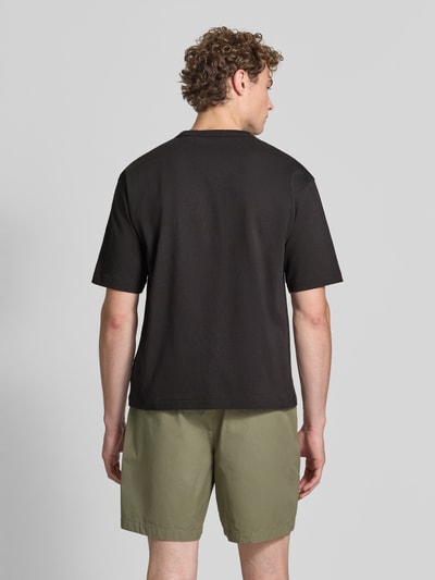 Męski t-shirt 'Relaxed Fit T-Shirt aus reiner Baumwolle' od Polo Ralph Lauren, czarny, luźny fason, gładka tekstura, całkowity widok z tyłu