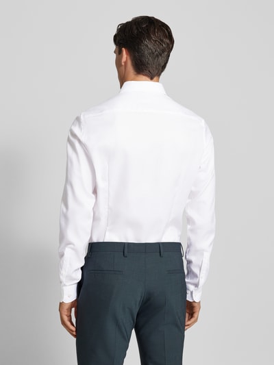 Jake*s Slim Fit Businesshemd in Premiumqualität mit extra langem Arm Weiss 5