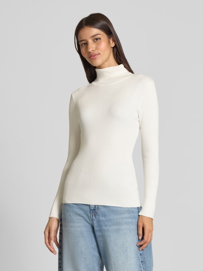 Tom Tailor Denim Slim Fit Turtleneck aus Viskose-Mix Offwhite 4