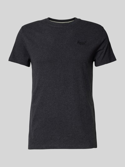 Superdry T-Shirt mit Label-Stitching Anthrazit Melange 1