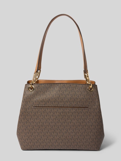 Productfoto, Tote Bag met allover-logo-print model 'Kensington' van MICHAEL Michael Kors in bruin, smalle schouderriemen, structuur leer