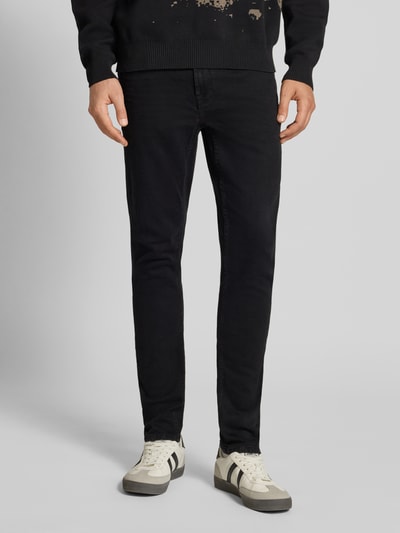 Only & Sons Slim Fit Jeans mit Stretch-Anteil Modell 'Loom' Black 4