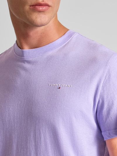 Tommy Jeans Slim Fit T-Shirt aus reiner Baumwolle Lila 3