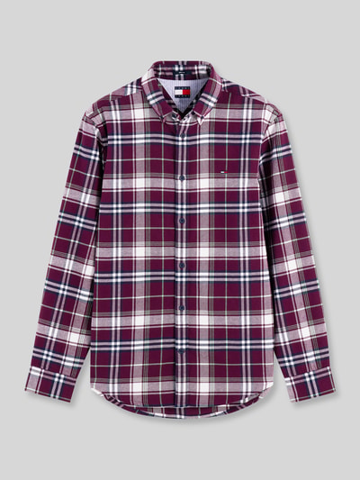 Tommy Jeans Regular Fit Freizeithemd aus Baumwolle mit Karomuster Bordeaux 2