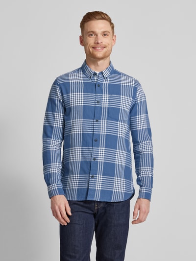 Knowledge Cotton Apparel Regular Fit Freizeithemd mit Button-Down-Kragen Blau 4