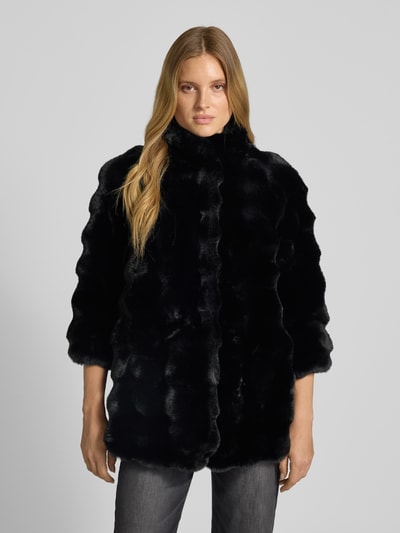 ARMANI EXCHANGE Lange jas van imitatiebont met opstaande kraag Zwart - 4