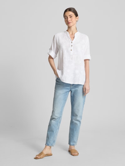 ZABAIONE Relaxed fit blouse met kant, model 'Li44a' Wit - 1