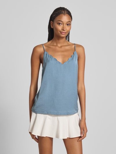 Only Top bluzkowy o kroju regular fit z dekoltem w serek model ‘DEBBIE’ Niebieski 4