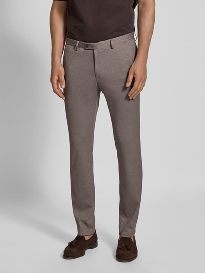 DIGEL Spodnie do garnituru o kroju slim fit z kieszeniami z tyłu model ‘Ano’ Jasnobrązowy 4