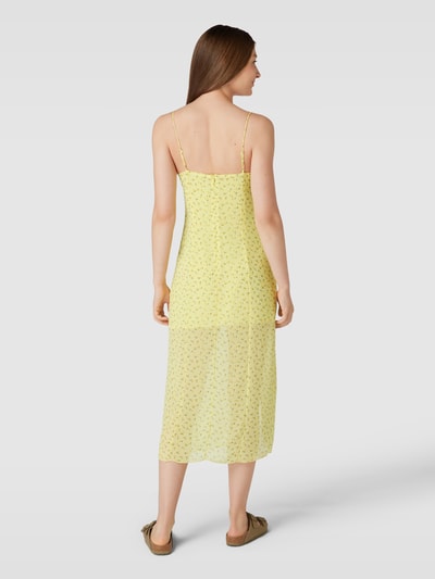 Review Sukienka midi z siateczki z kwiatowym nadrukiem Neonowy żółty 5