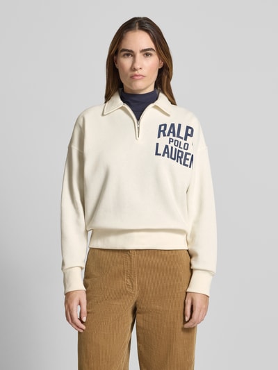 Polo Ralph Lauren Sweatshirt met labelprint en ritssluiting Offwhite - 4