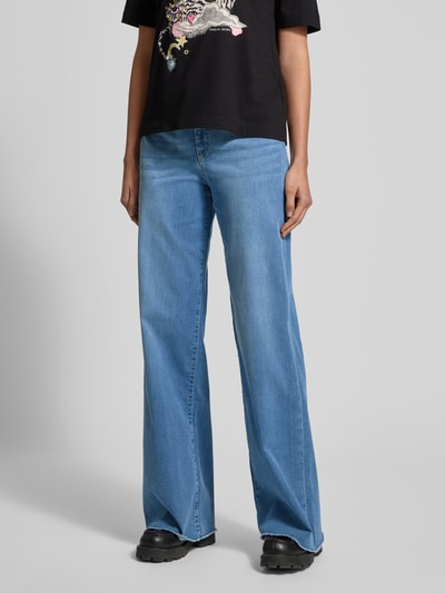 Marc Cain Wide Fit Jeans mit Fransen und Eingrifftaschen Hellblau Melange 4