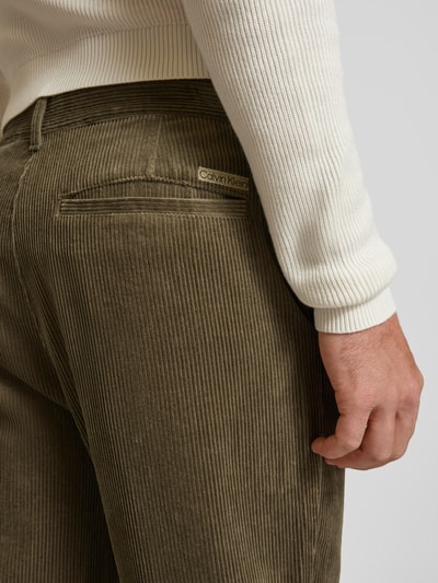 Calvin Klein Jeans Straight Leg Cordhose mit Gesäßtaschen Modell 'CORDUROY' Dunkelbraun 3